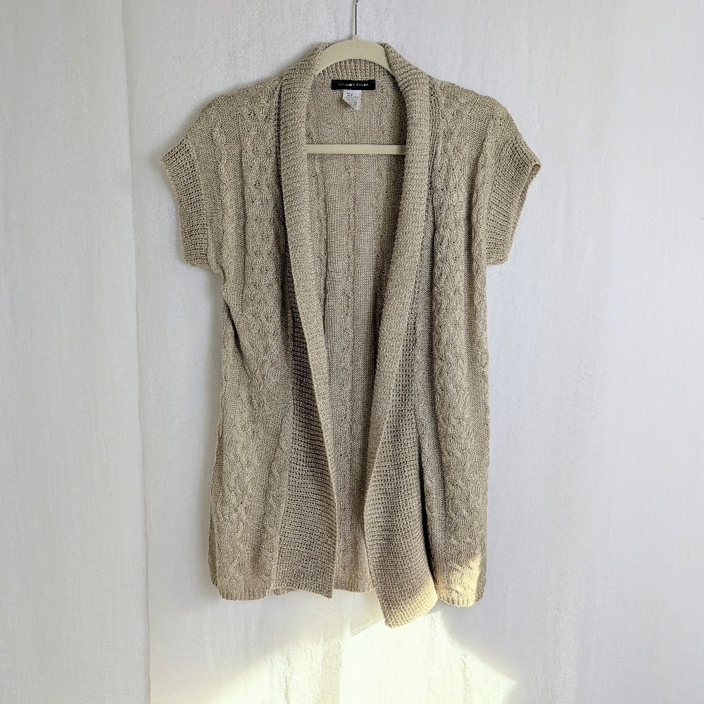 Beige Cable Knit Sweater Small
